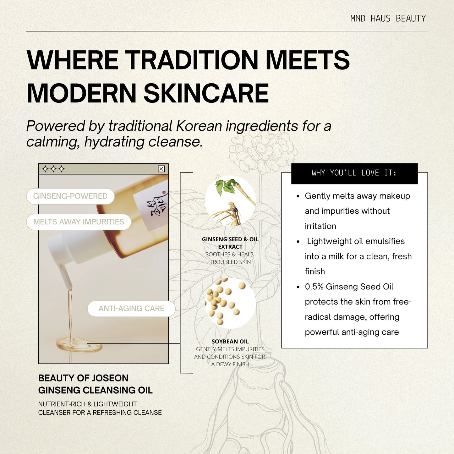 Beauty of Joseon Ginseng Cleansing Oil (210ML)